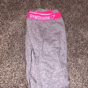 Gymshark grey leggings with hot pink waist band